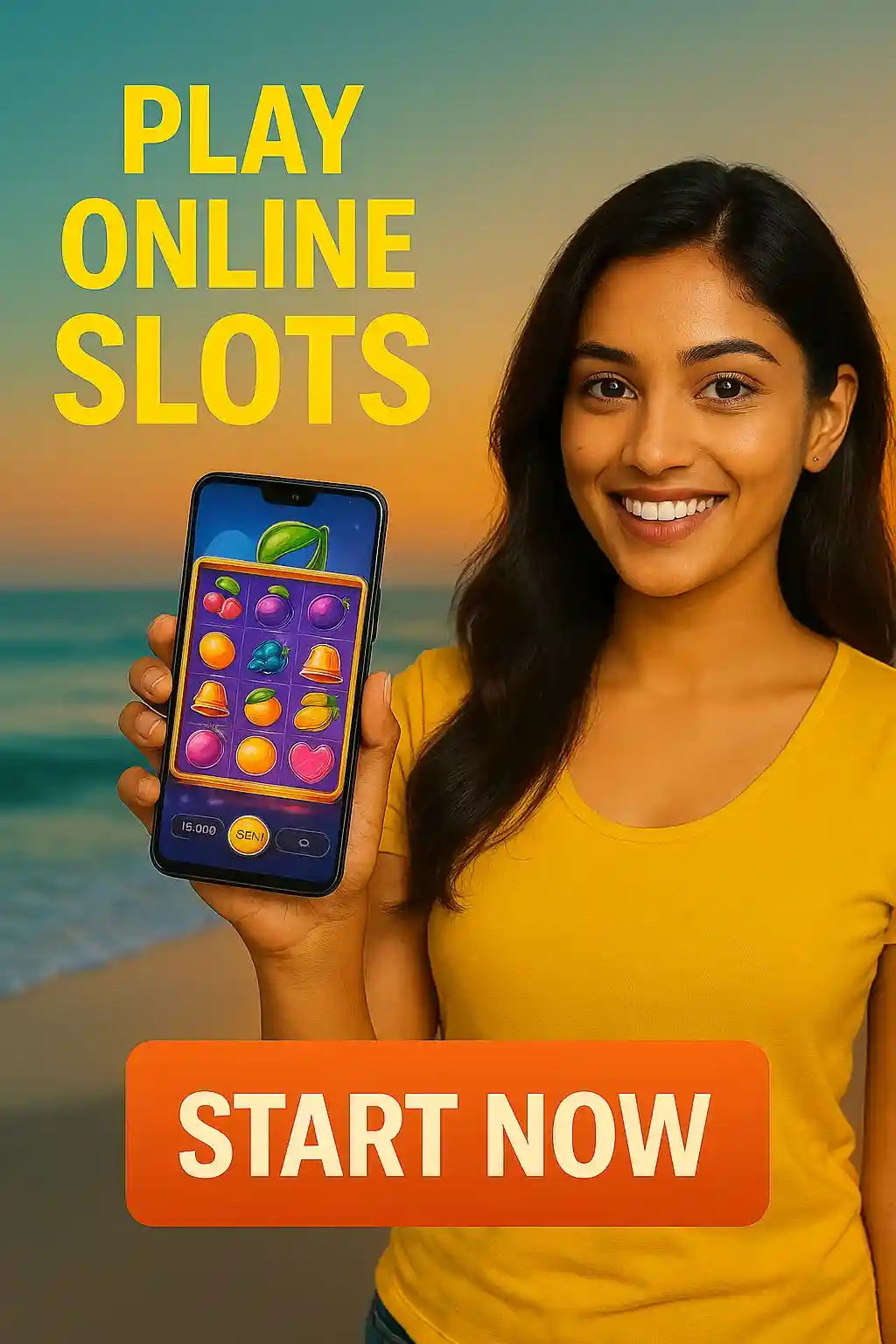 Play casino slot games on mobile device with smooth touch-friendly interface